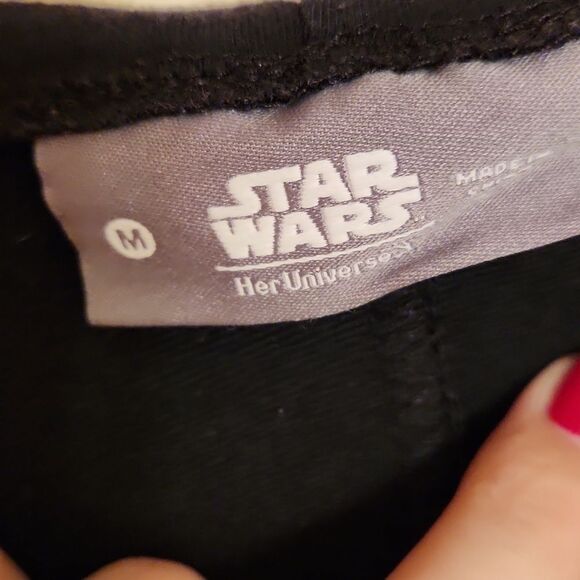 Star Wars Women's Black Zip-Up Hoodie w/ Words on Hood Size M - Picture 8 of 11